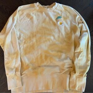 Nike Men's Yellow Crewneck Sweater with Daisy